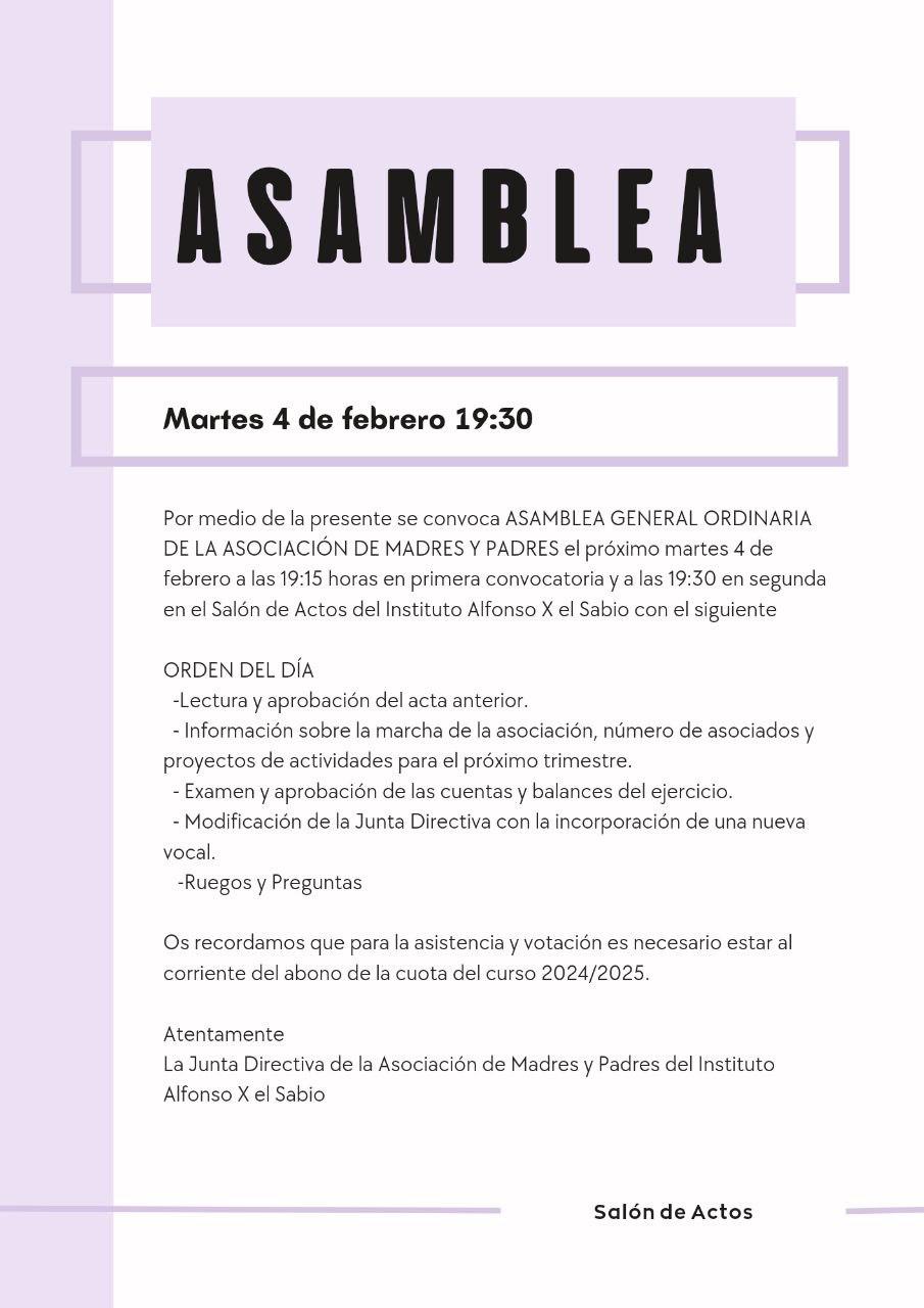 Convocatoria asamblea 2025