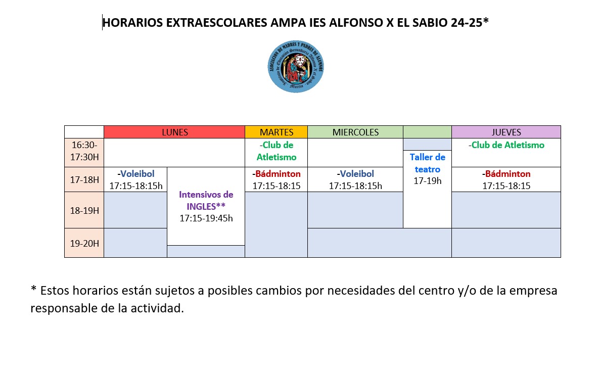 Nuevo horario noviembre