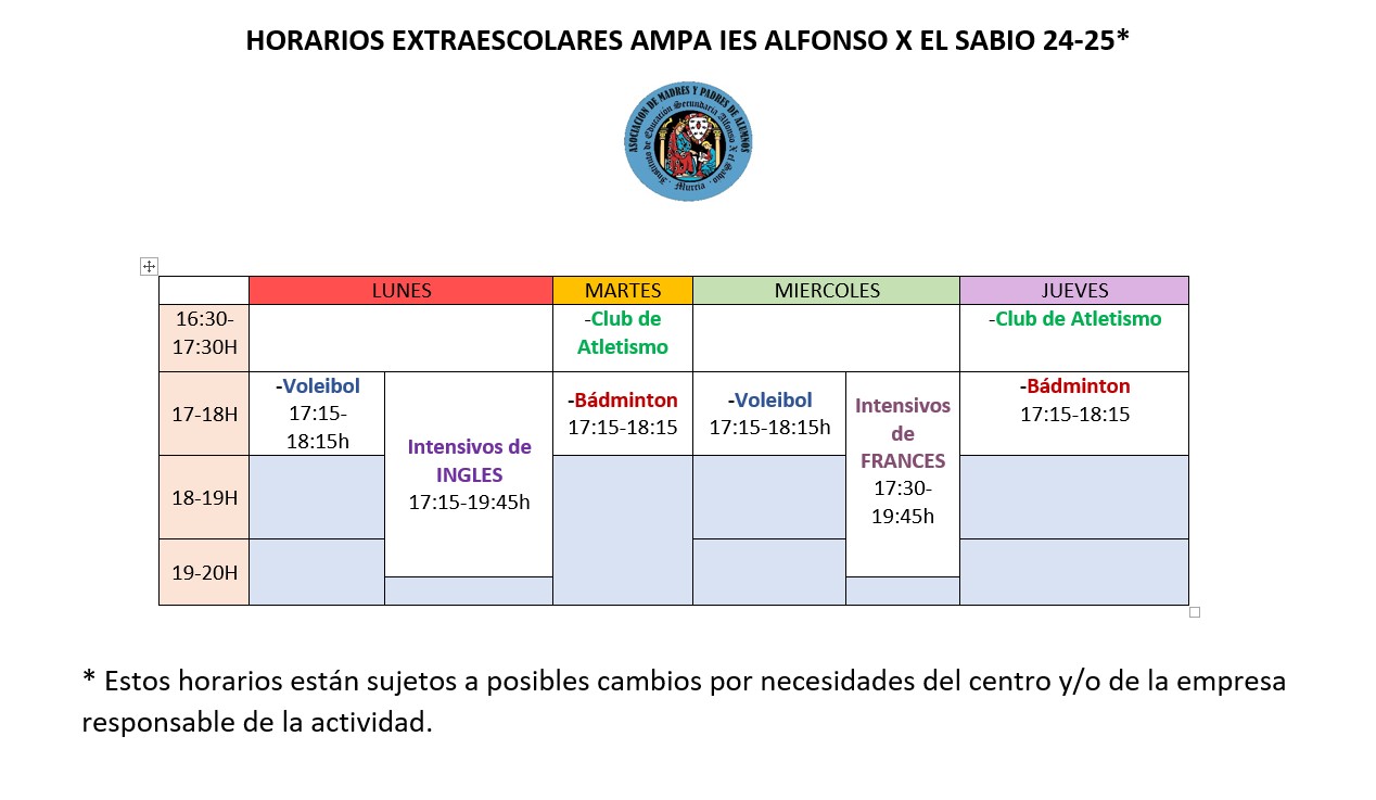 nuevos horarios